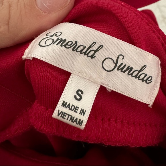 Red halter neck dress with ruching on the front and back - Picture 3 of 3